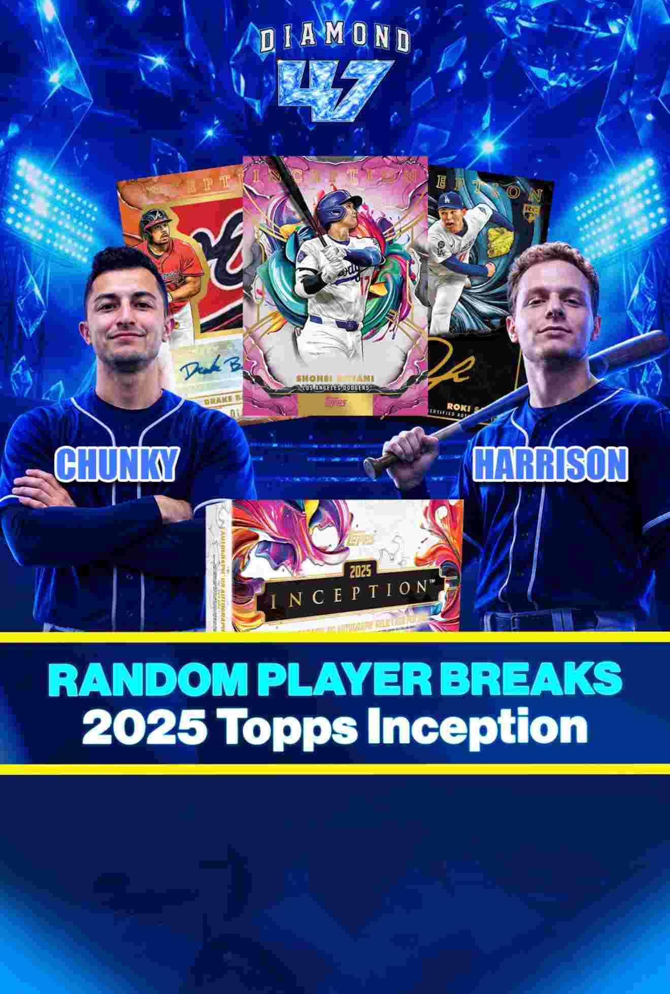 cardboard47 - INCEPTION RANDOM PLAYER W/ DIAMOND 47 on Fanatics Live