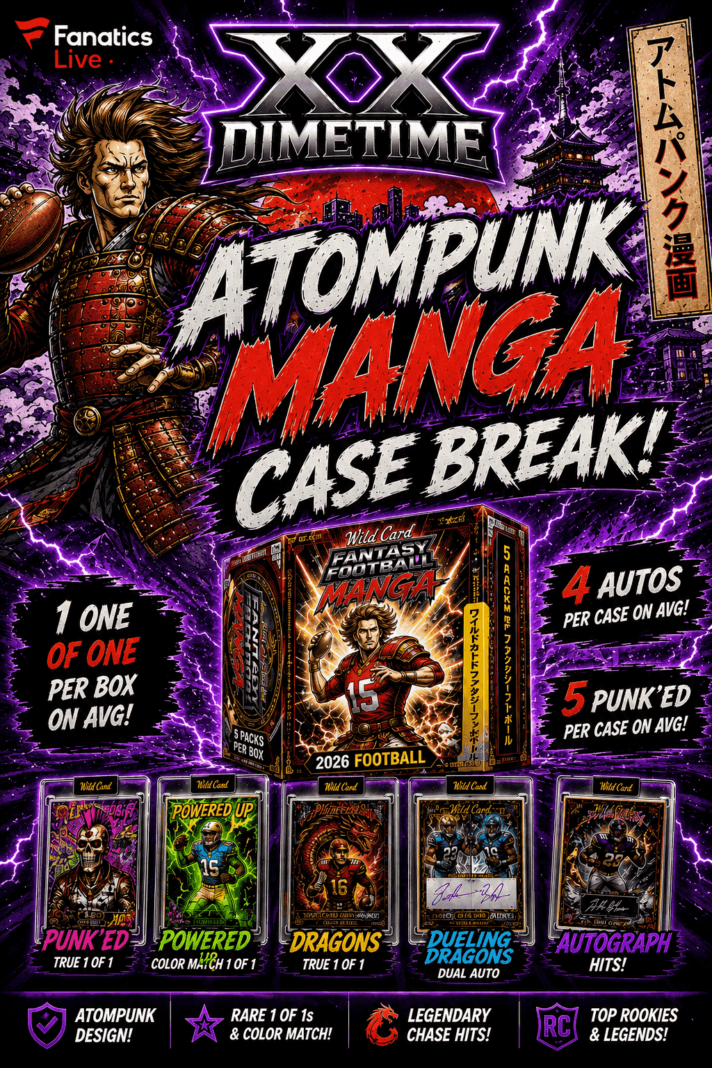 Dimetime Sportscards - ATOMPUNK MANGA PYP CASE BREAK on Fanatics Live