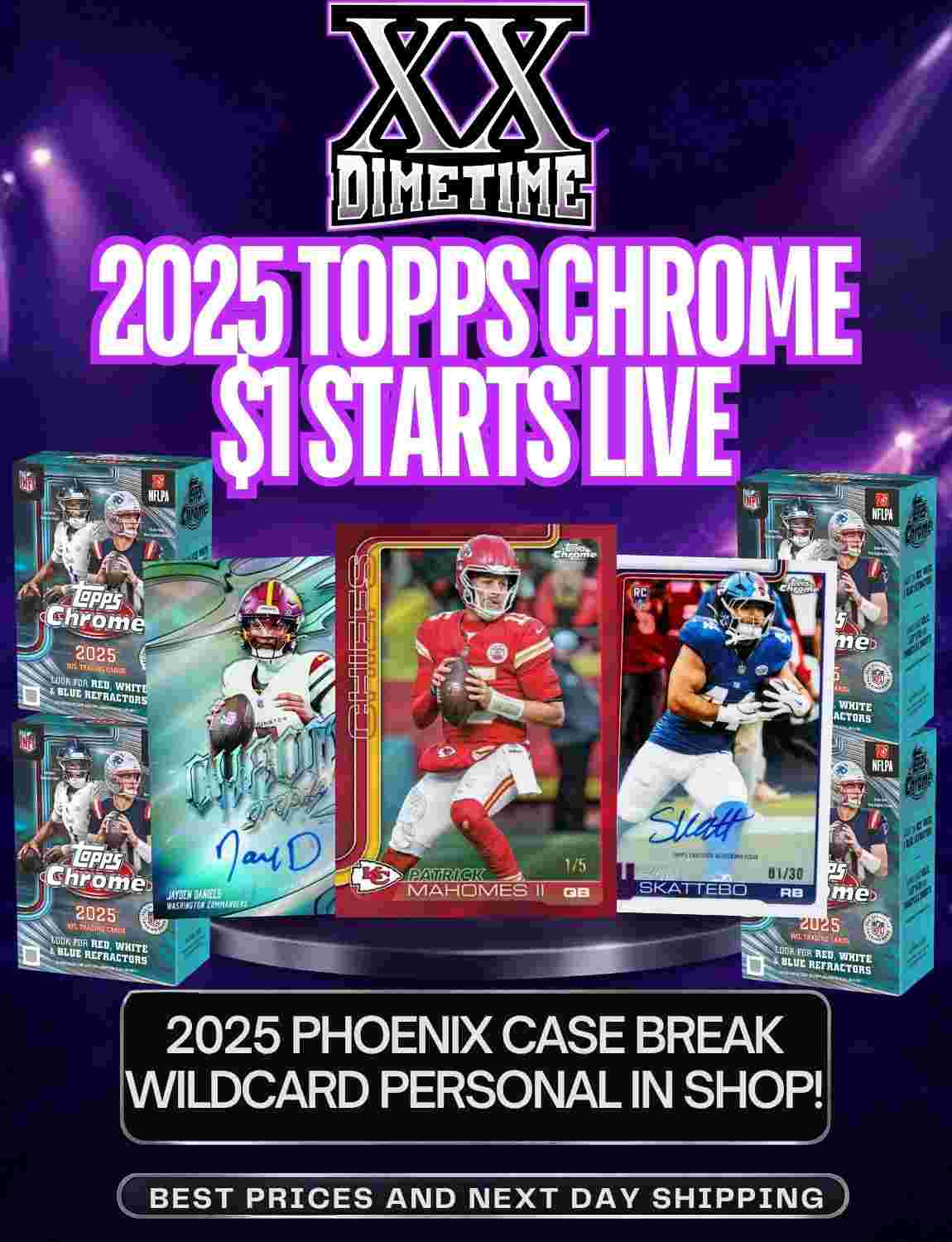 Pyt Packs Dimetime Sportscards - 2025 TOPPS CHROME $1 STARTS LIVE | 2026 GOLD ...