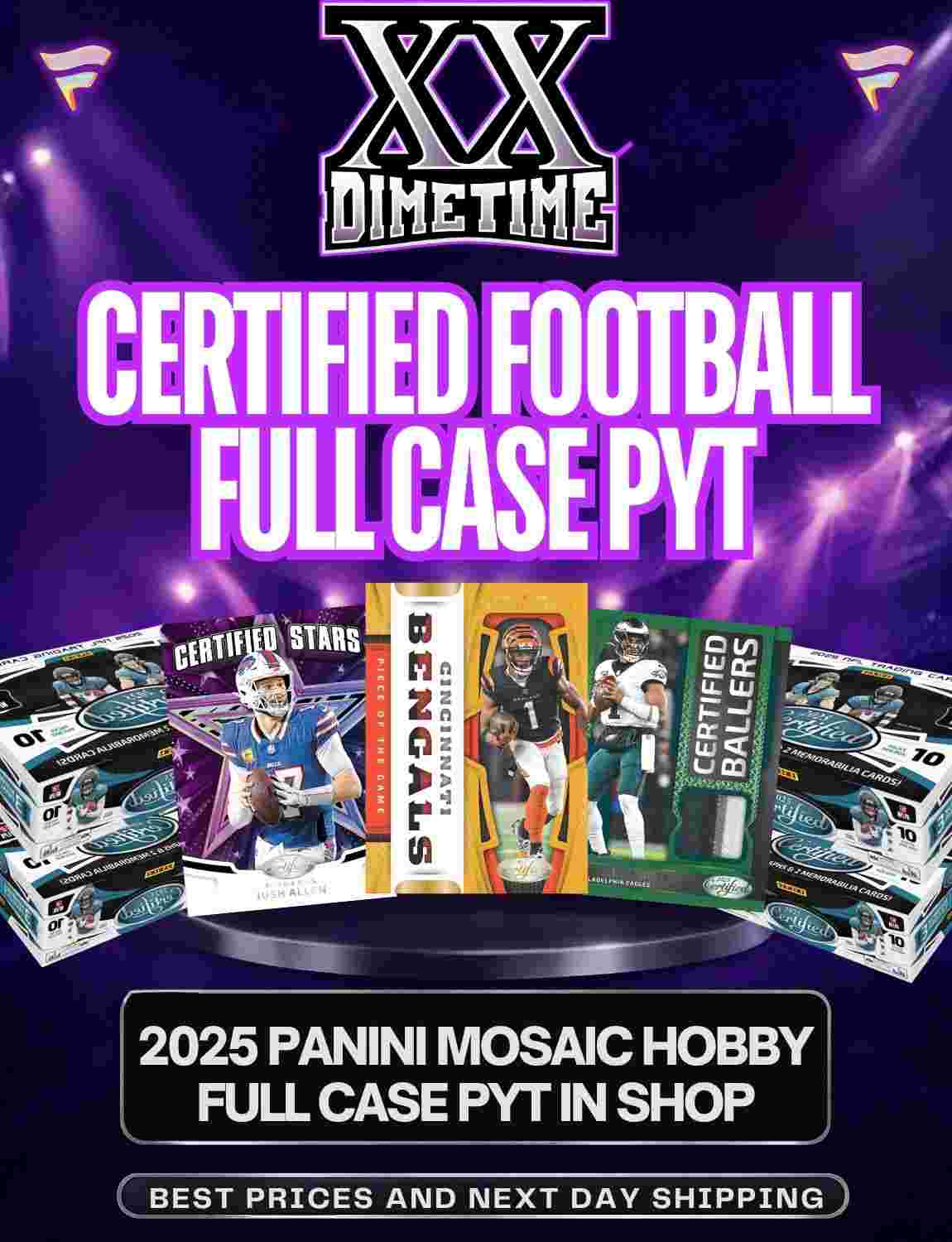 Dimetime Sportscards - CERTIFIED FOOTBALL FULL CASE PYT | 2025 PANINI ...
