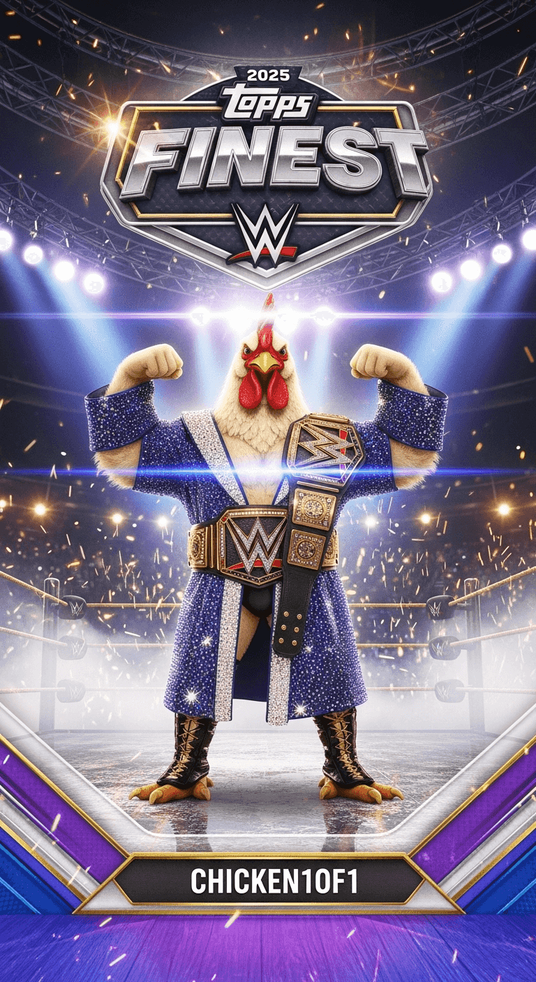 Topps Chicken Chicken1of1 - 2025 Topps Finest WWE x Chicken on Fanatics Live