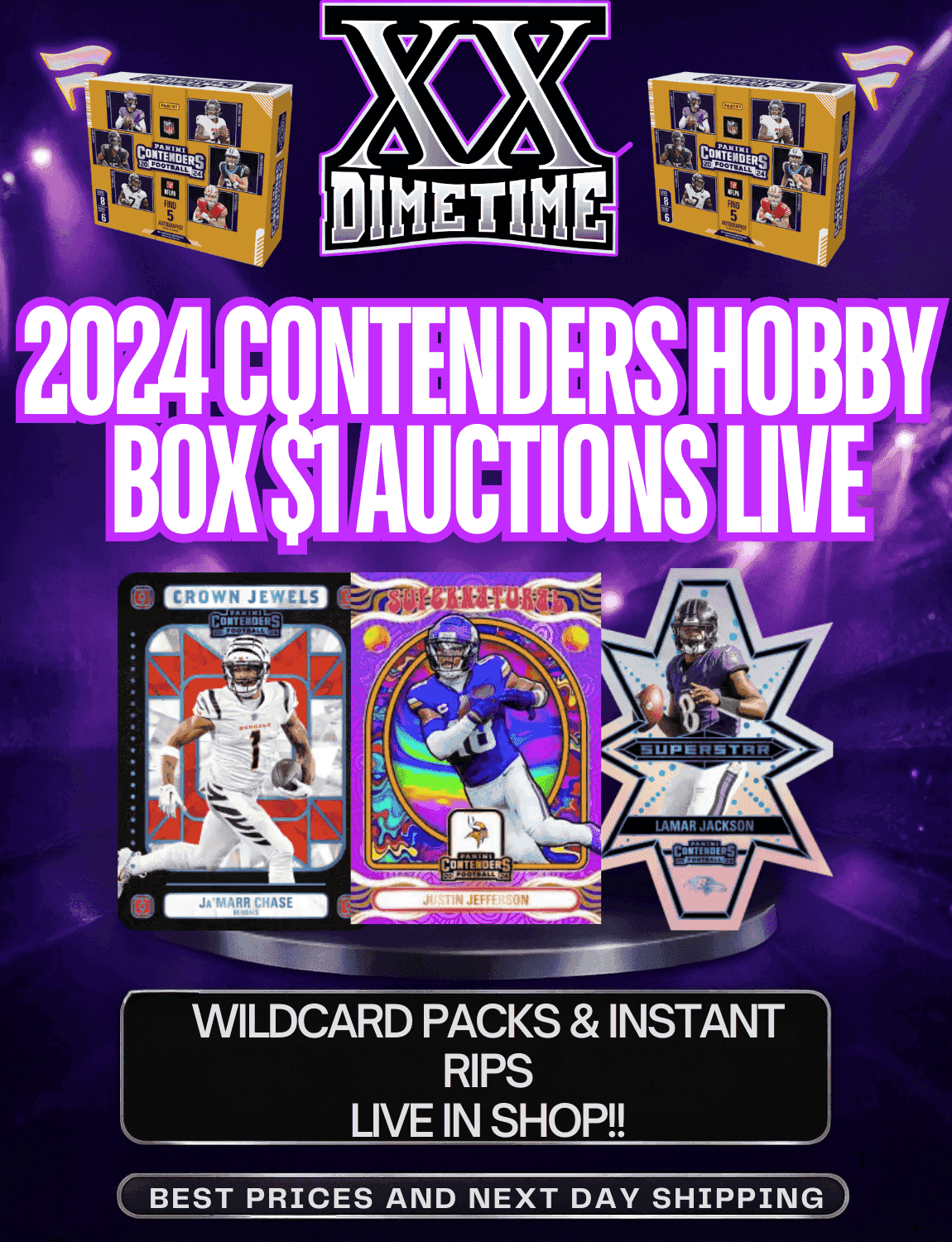 Pyt Packs Dimetime Sportscards - PANINI CONTENDERS $1 START AUCTIONS | DONRUSS ...