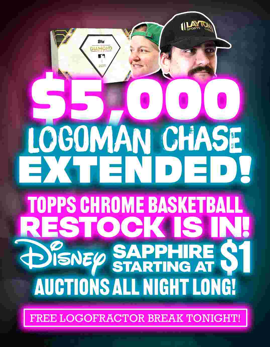 Layton Sports Cards - $5000 LOGOMAN CHASE EXTENDED! on Fanatics Live