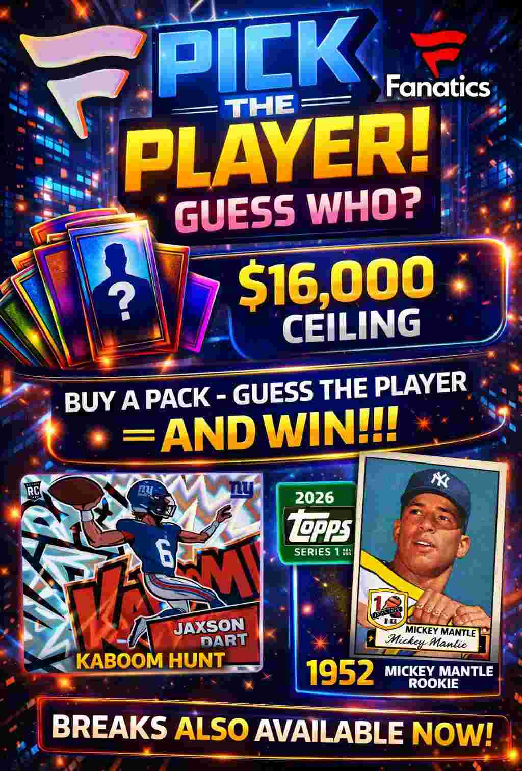 Scuralli's Sports Cards & Collectibles - 2026 TOPPS BREAKS/2025 KABOOM ...