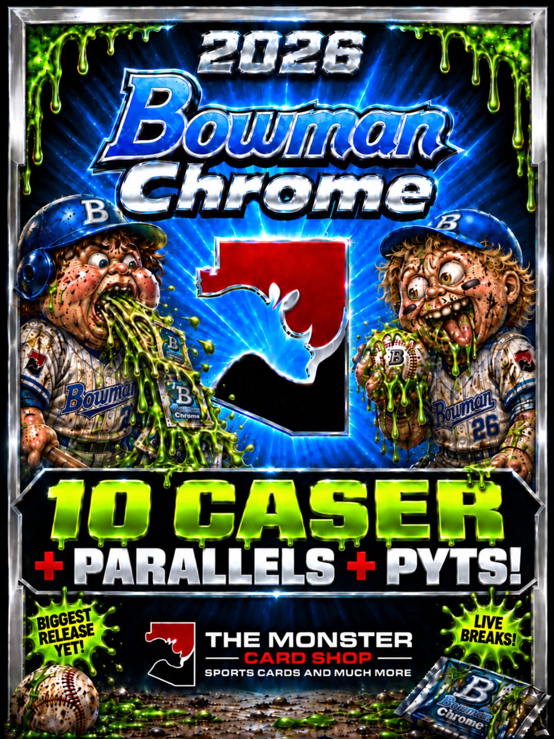 The Monster Card Shop - BOWMAN CHROME 10 CASER + PARALLELS + PYTS